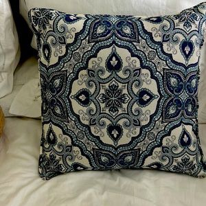6 Outdoor blue and white pillows